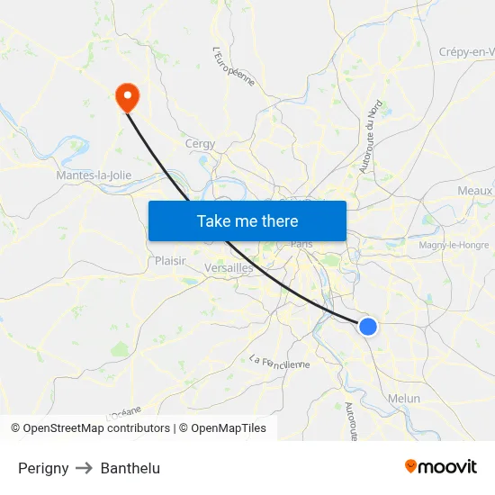 Perigny to Banthelu map