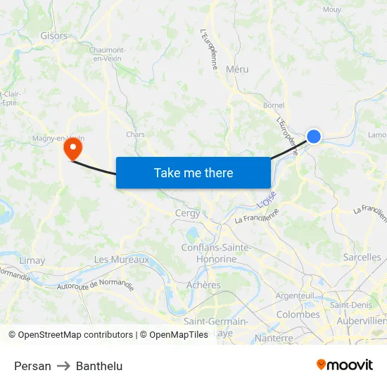 Persan to Banthelu map