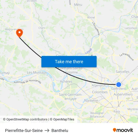 Pierrefitte-Sur-Seine to Banthelu map