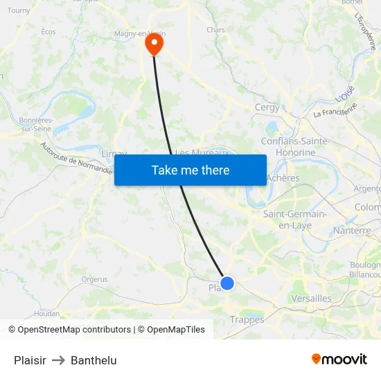 Plaisir to Banthelu map