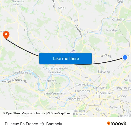 Puiseux-En-France to Banthelu map