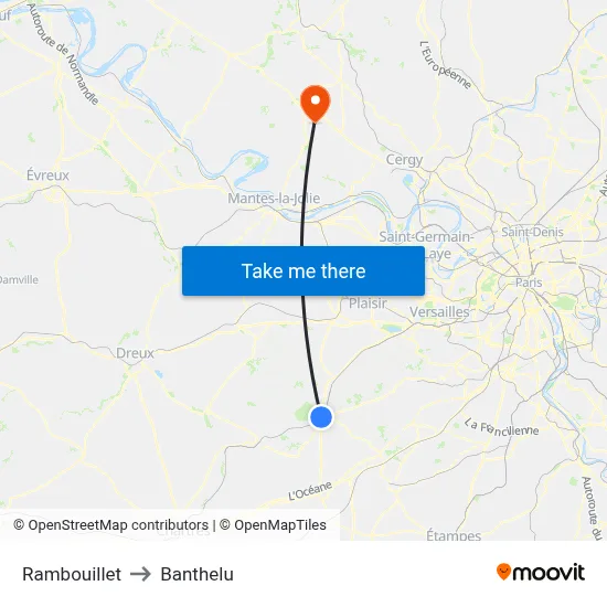 Rambouillet to Banthelu map