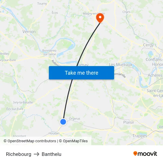 Richebourg to Banthelu map