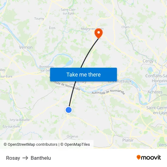 Rosay to Banthelu map