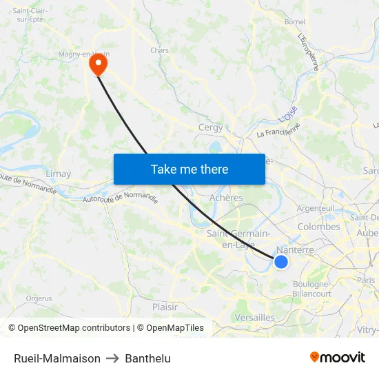 Rueil-Malmaison to Banthelu map