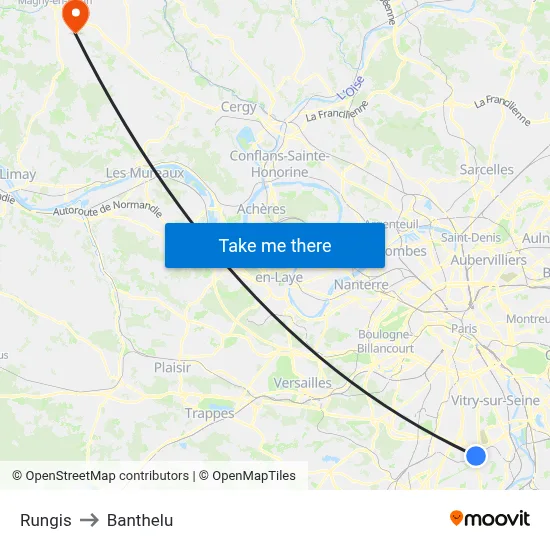 Rungis to Banthelu map