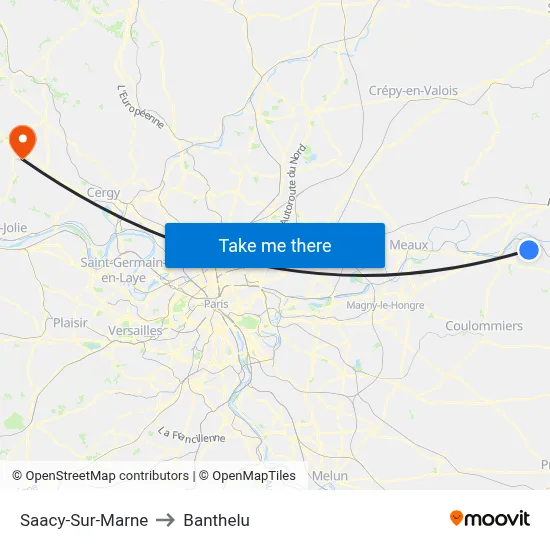 Saacy-Sur-Marne to Banthelu map