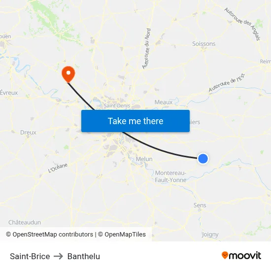Saint-Brice to Banthelu map