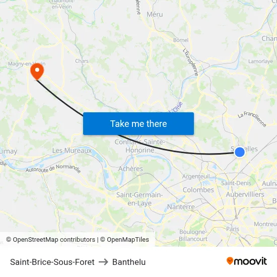 Saint-Brice-Sous-Foret to Banthelu map