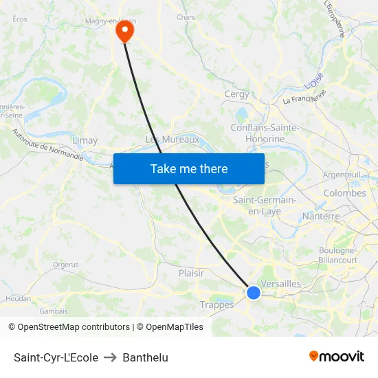 Saint-Cyr-L'Ecole to Banthelu map