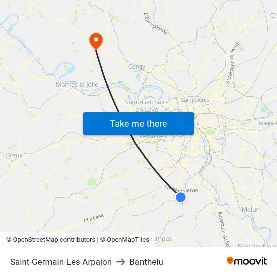 Saint-Germain-Les-Arpajon to Banthelu map