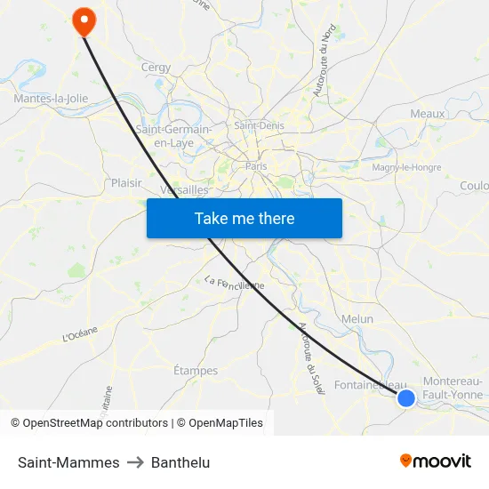 Saint-Mammes to Banthelu map