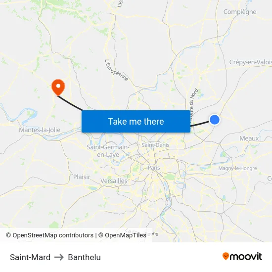 Saint-Mard to Banthelu map