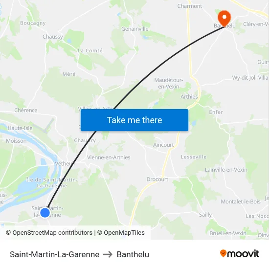 Saint-Martin-La-Garenne to Banthelu map