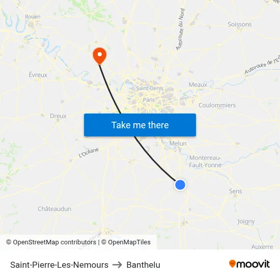 Saint-Pierre-Les-Nemours to Banthelu map