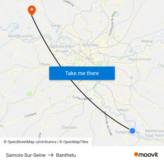 Samois-Sur-Seine to Banthelu map