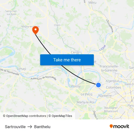 Sartrouville to Banthelu map