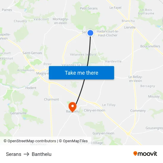 Serans to Banthelu map