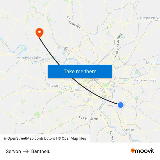 Servon to Banthelu map
