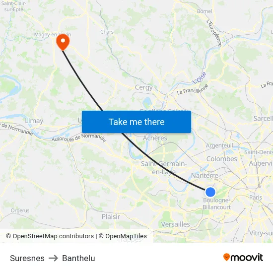 Suresnes to Banthelu map