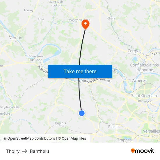 Thoiry to Banthelu map