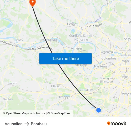 Vauhallan to Banthelu map