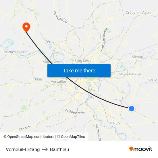 Verneuil-L'Etang to Banthelu map