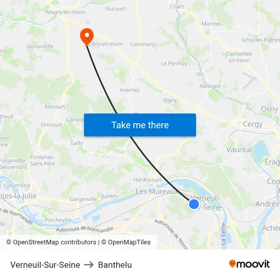 Verneuil-Sur-Seine to Banthelu map