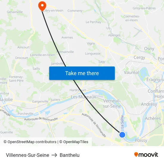 Villennes-Sur-Seine to Banthelu map