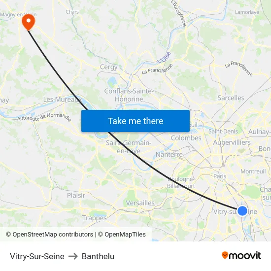 Vitry-Sur-Seine to Banthelu map