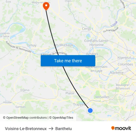 Voisins-Le-Bretonneux to Banthelu map