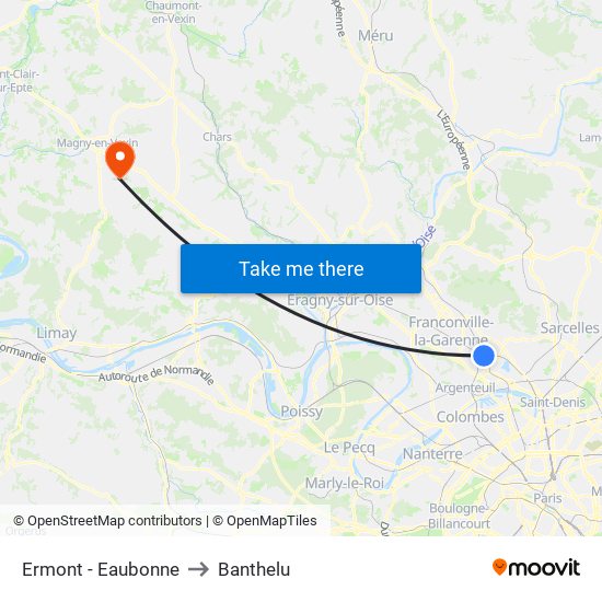 Ermont - Eaubonne to Banthelu map