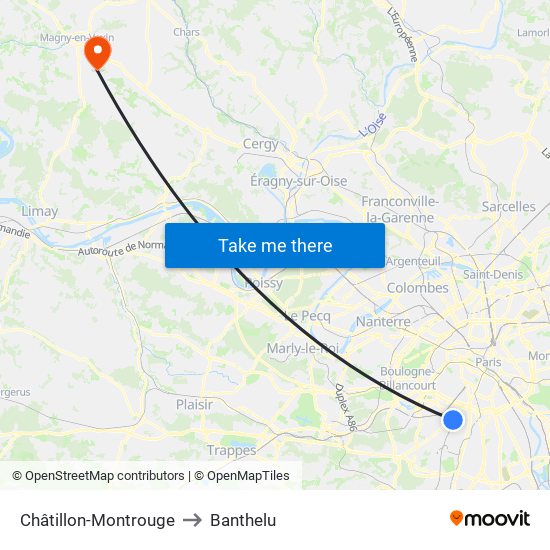 Châtillon-Montrouge to Banthelu map