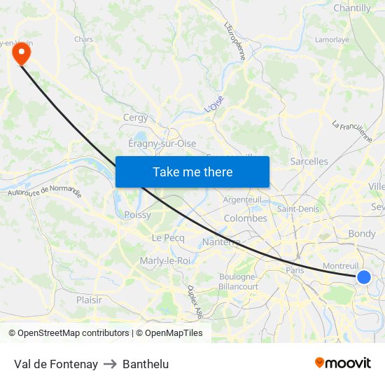 Val de Fontenay to Banthelu map