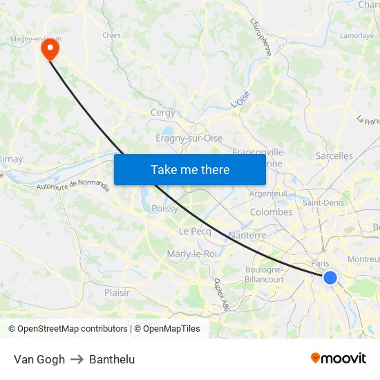 Van Gogh to Banthelu map
