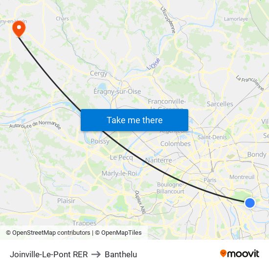 Joinville-Le-Pont RER to Banthelu map