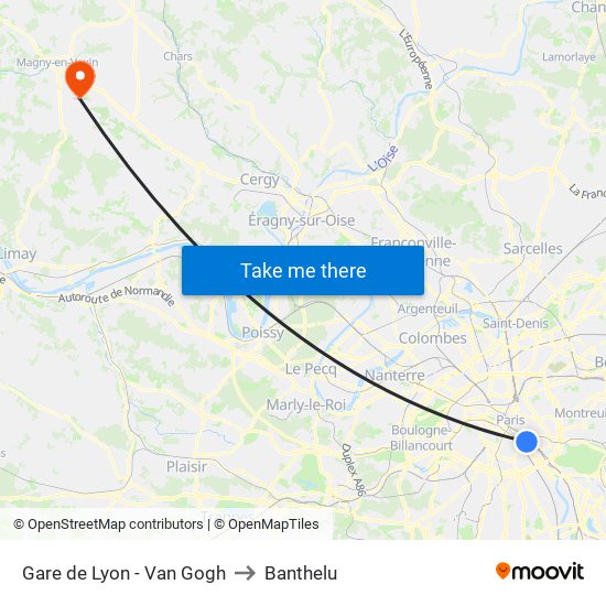 Gare de Lyon - Van Gogh to Banthelu map