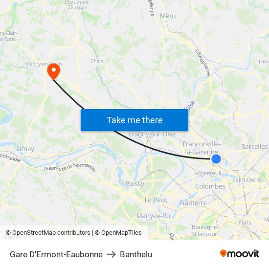 Gare D'Ermont-Eaubonne to Banthelu map