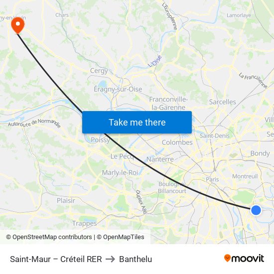 Saint-Maur – Créteil RER to Banthelu map