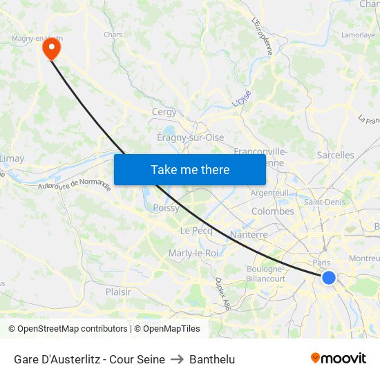 Gare D'Austerlitz - Cour Seine to Banthelu map