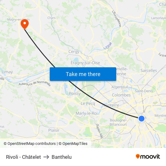 Rivoli - Châtelet to Banthelu map