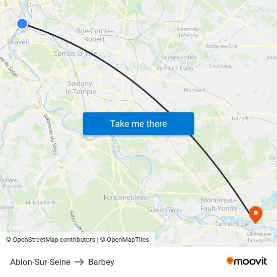 Ablon-Sur-Seine to Barbey map