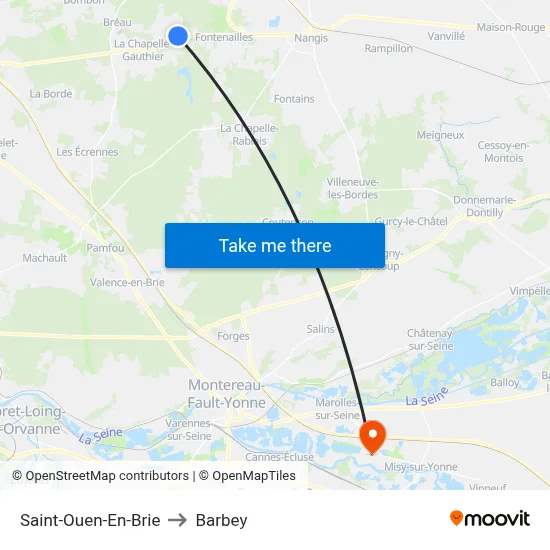 Saint-Ouen-En-Brie to Barbey map