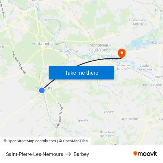 Saint-Pierre-Les-Nemours to Barbey map