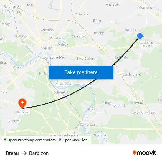 Breau to Barbizon map