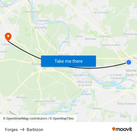 Forges to Barbizon map