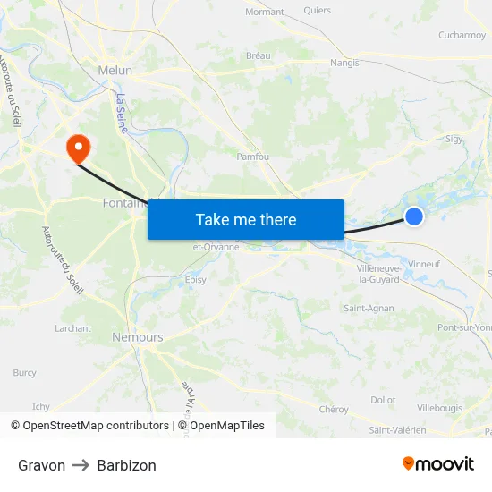 Gravon to Barbizon map