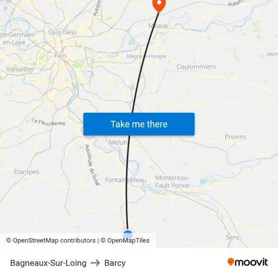 Bagneaux-Sur-Loing to Barcy map