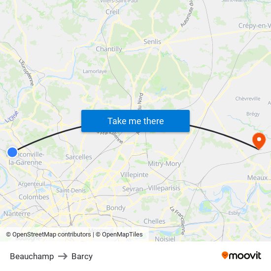 Beauchamp to Barcy map