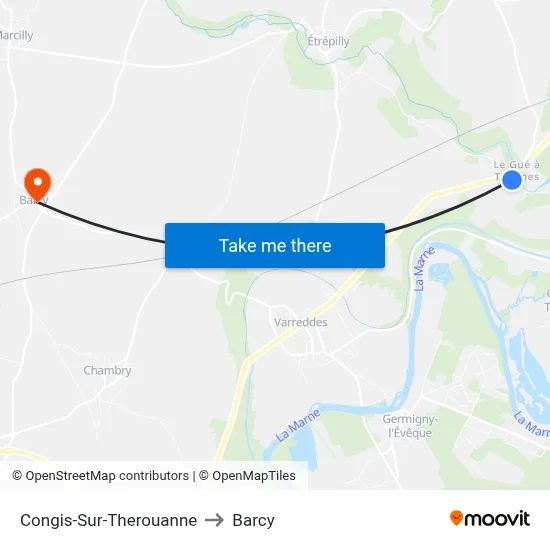 Congis-Sur-Therouanne to Barcy map